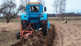 PLOWING with our OLD Tractor (T-40AM)