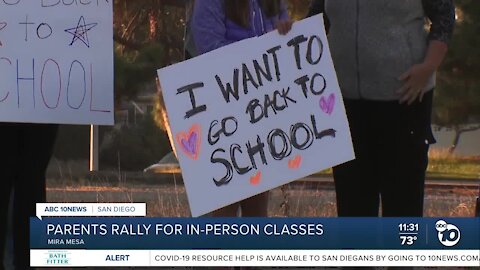 Parents rally for in-person classes