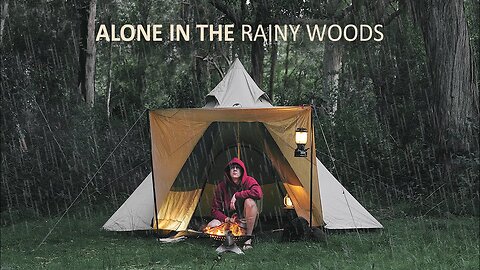 SOLO Tipi Tent CAMPING In RAIN