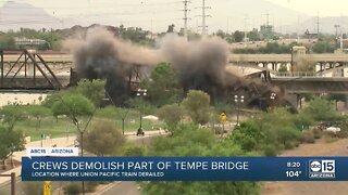 Crews demolish part of Tempe bridge