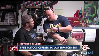 Local tattoo artists offer "Thin Blue Line" tattoos to officers, fundraises for Lt. Allan's family