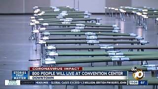 Convention center begins to fill up as city looks to take homeless off streets