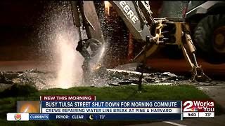 Crews work to fix water main break on Pine