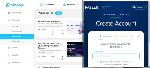 How To Get Free Payeer USD Cryptocurrency Watching Article Ads At Coinpayu And Instant Withdraw