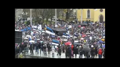 🚨 ESTONIA - Mega Protest In Estonia Against Mandates - The People Are Rising