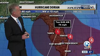 LATEST: Hurricane Dorian forecast to become Category 4, expected to make landfall Monday morning