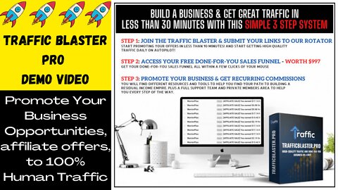 Traffic Blaster PRO Demo | Get Targeted Buyers To Your Website | Make Money Helping Others