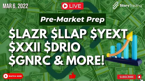 3/6/23 PreMarket Prep: $LAZR $LLAP $YEXT $XXII $DRIO $GNRC & more!