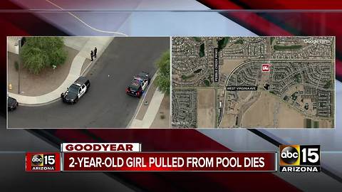 2-year-old girl dies after pulled from Goodyear pool