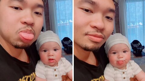 Adorable Baby Is Definitely Daddy's Girl For Life