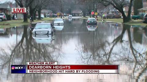 Flood warnings in effect, hit Dearborn Heights neighborhood hard