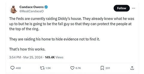 ⚠️⚠️⚠️ The Feds are currently raiding Diddy’s house.