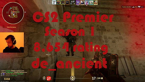 CS2 Premier Matchmaking - Season 1 - 8,654 Rating - de_ancient