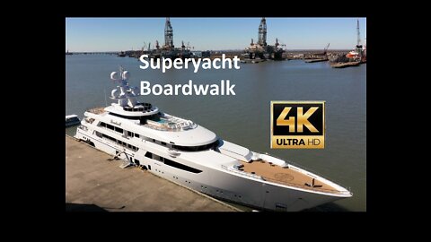 78m Feadship superyacht Boardwalk owned by Tilman Fertitta Drone Video