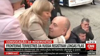 Russos fogem pá fronteira terrestre para nao participar da convocação de Putin @SHORTS CNN