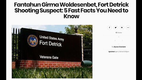 Fort Detrick Active Shooter Spoiler Alert - NOT White Supremacy!