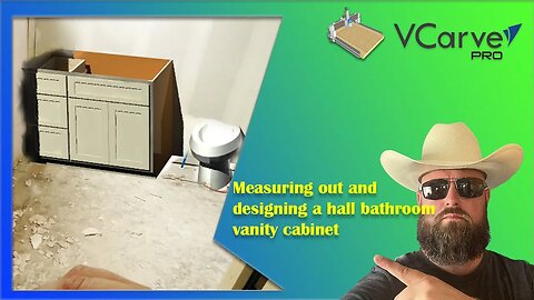 Measuring out and designing a vanity cabinet on a real job site