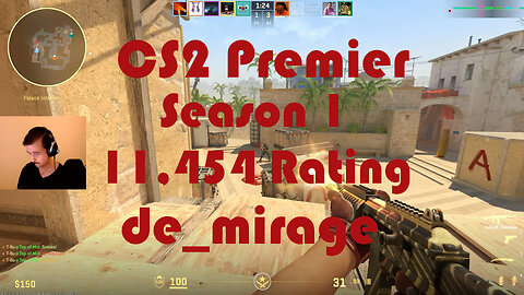 CS2 Premier Matchmaking - Season 1 - 11,454 Rating - de_mirage