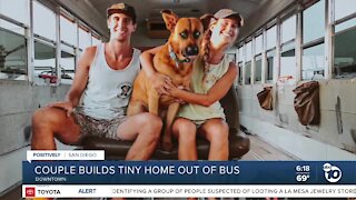 Navy couple makes dream home out of old school bus