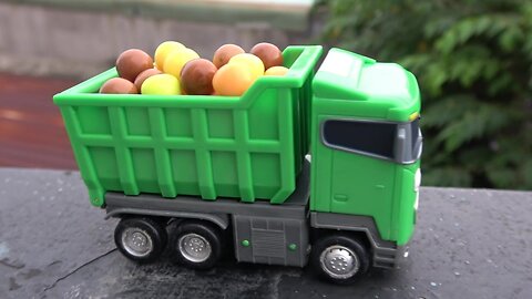 Excavators & Truck Tayo the Little Bus toy with Car carrying Gumballs Sand toys play