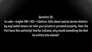 Special Districts: Question 20 - Does the Port, or Special Districts Have This Authority?