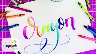 Calligraphy with Crayons, Faux Calligraphy, Hand Lettering Tutorial