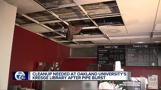 Pipe burst floods Oakland University library in Rochester