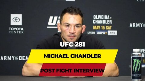 Undefeated UFC fighter Michael Chandler speaks to Joe Rogan after the fight at UFC 281.