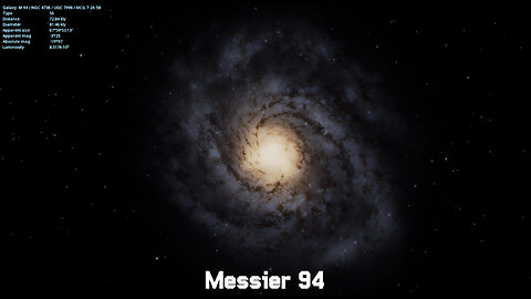 messier 94 barred spiral galaxy , spaceengine, aka NGC 4736 in Canes Venatici Constellation