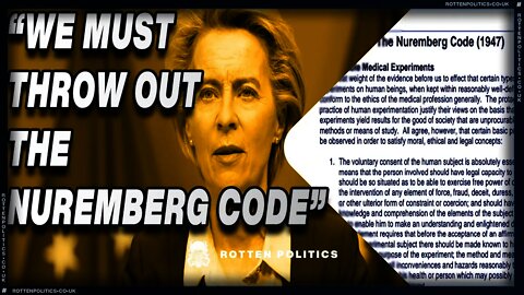 EU calls for throwing out the NUREMBERG CODE