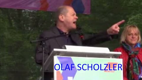 Olaf Scholz Ranting Raving Fist Shaking Like Adolf