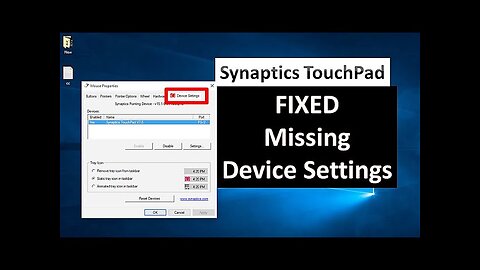 FIXED Synaptic Device Settings Missing