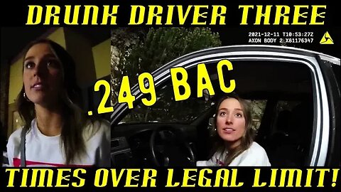 Drunk Driver Says She's Not Drunk But Breathalyzer Says 3 Times Over Limit!