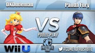 DKDudeman (Peach) vs. Panda Fury (Marth) - Wii U Pools Play - Frostbite 2018