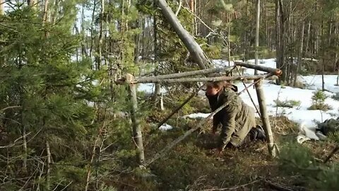 Caught in a Storm! 3 Day Solo Bushcraft Building Shelter & Camping in Heavy Rain