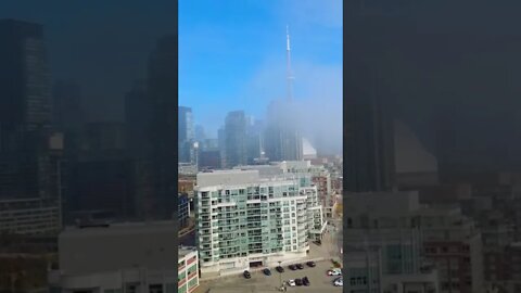 Fog covering beautiful Toronto City