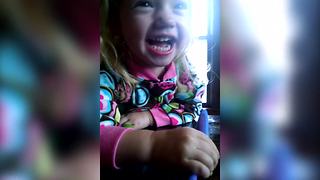 "Cute Little Girl Laughing Contagiously"
