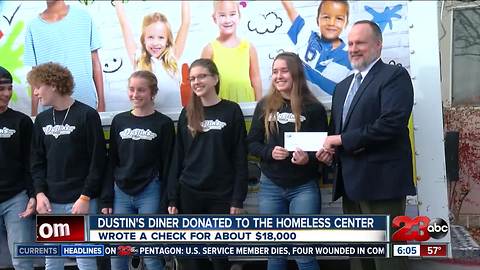 Dustin's Diner donates nearly $18,000 to Bakersfield Homeless Center