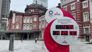 Toyko 2020 Olympic Games countdown clock reset in Tokyo