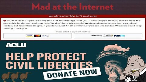 Donating to the ACLU and Wikipedia - Mad at the Internet