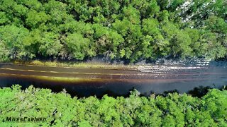 Drone: Hurricane Florence Flooded Road NC