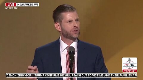 Eric Trump | Eric Trump's Full RNC Speech | "You are the greatest fighter I have ever seen, The whole world saw your strength as you stood up, you wiped the blood off your face & you put your fist in the air." - 7/18/24