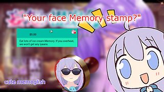 vtuber Utakata Memory uses the superchat love stamp for the first time - cute memoglish