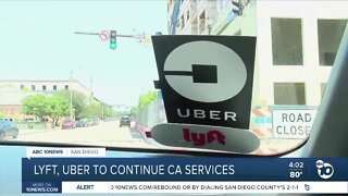 LYFT, UBER to continue CA services