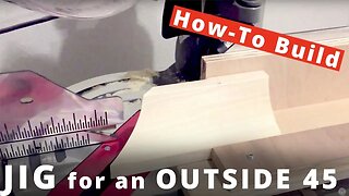 How to Cut An Outside 45º For Crown Molding with a Jig | Woodworking Basics