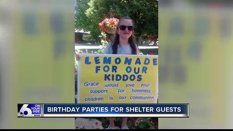 Five-year-old hosts parties for homeless kids