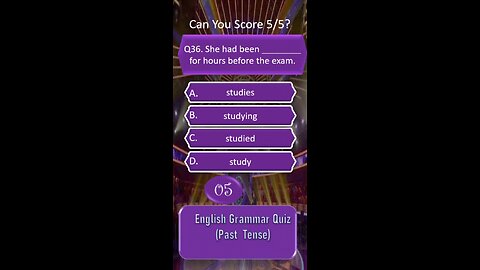 English Grammar Quiz Past Tense