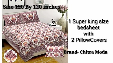 Super king bedsheet 120 By 120 inches//120 By 120 inches Bedsheet//cotton double bedsheet King size