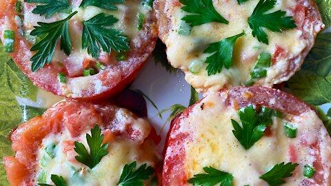 OMELET WITH TOMATOES AND CHEESE | THE FASTEST RECIPE