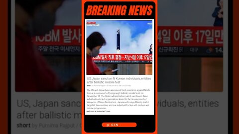 Breaking News: US & Japan Sanction North Korea After Ballistic Missile Test | #shorts #news